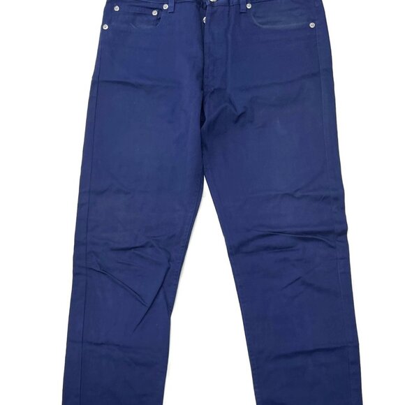APC Blue Twill Pants 5 pocket Jean Straight 30 x 30 Cotton Button Fly - Picture 2 of 9
